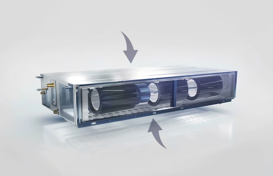 Design compact al ductului MyCond Medium ESP cu ventilator dublu