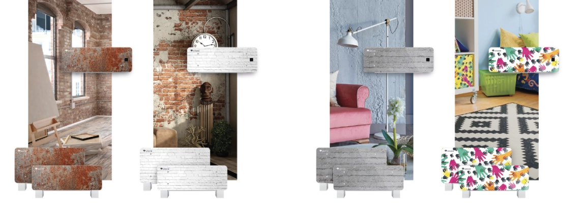 Ventilconvector modern de podea din seria MyCond Silver Glass.