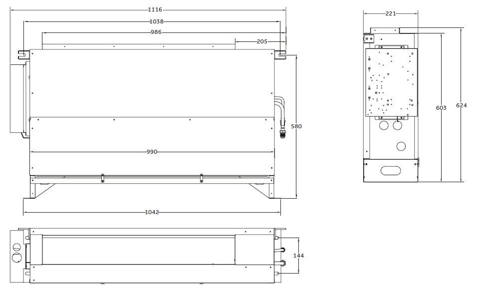 Dimensiuni generale MyCond Built-in de podea