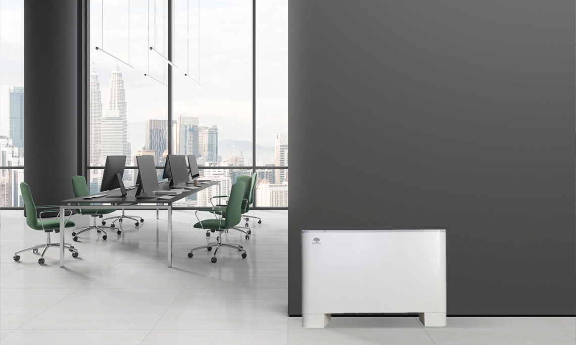 MyCond MCFF Ventilconvector montat pe podea pentru un control eficient al climatizării interioare.