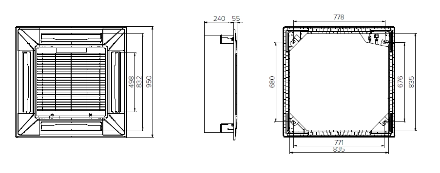 MyCond MCFK-T2 Ventilconvector compact cu casetă cu 4 căi
