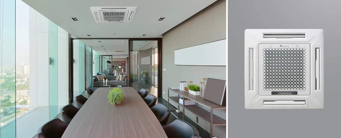MyCond MCFK-T2 Ventilconvector modern cu casetă cu 4 căi, cu design eficient energetic.