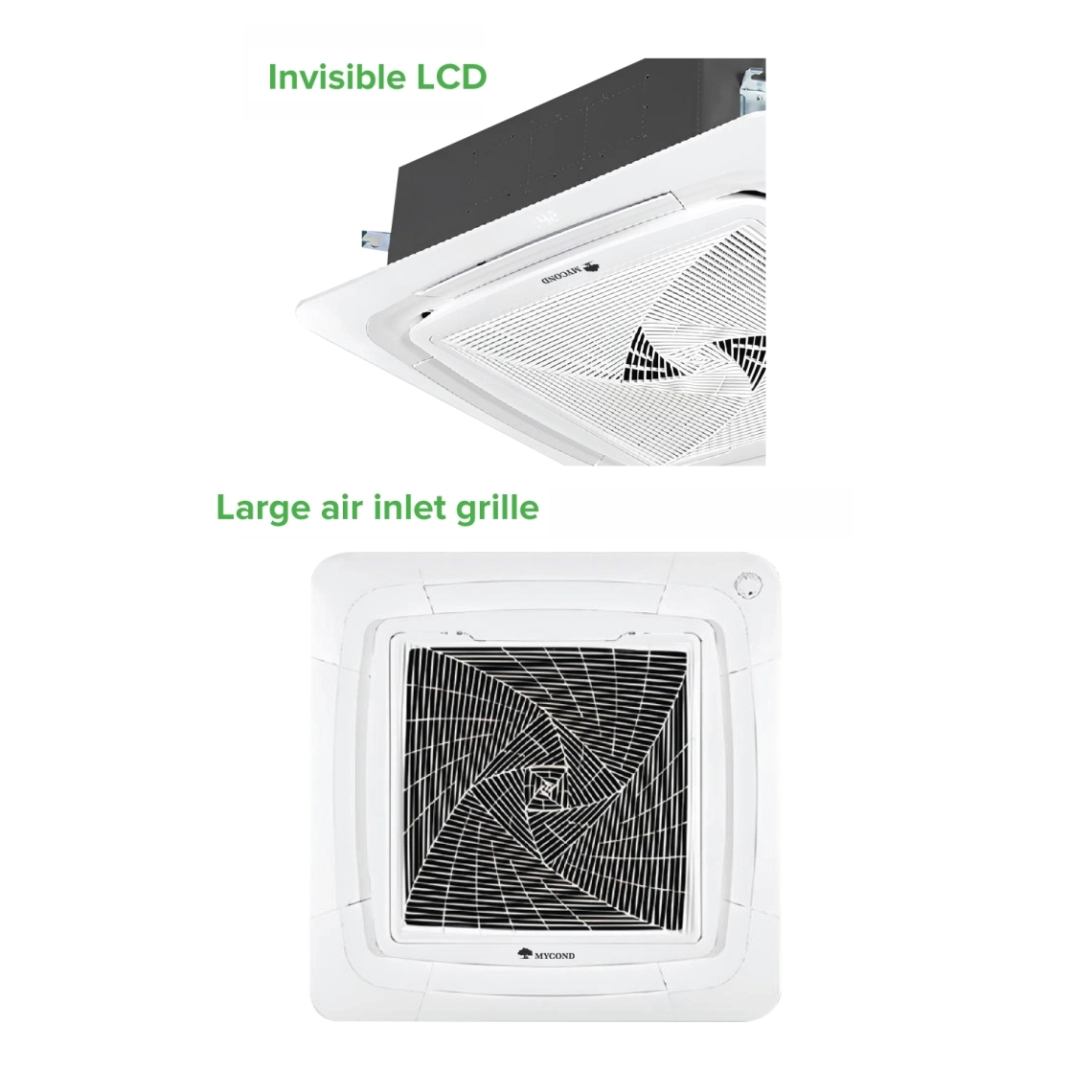 Casetă MyCond Round-way cu LCD invizibil și grilă mare de admisie a aerului