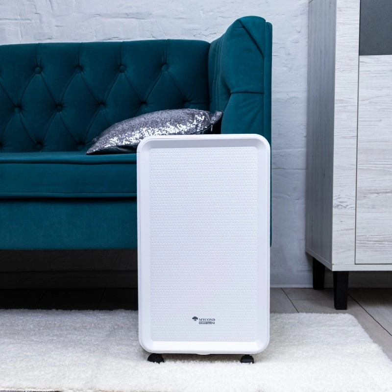 Dezumidificatorul MyCond Roomer Smart reduce eficient umiditatea din interior.
