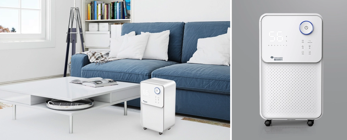 YUGO Smart 16 Dezumidificator de aer rezidențial elegant și eficient, cu funcționare silențioasă.