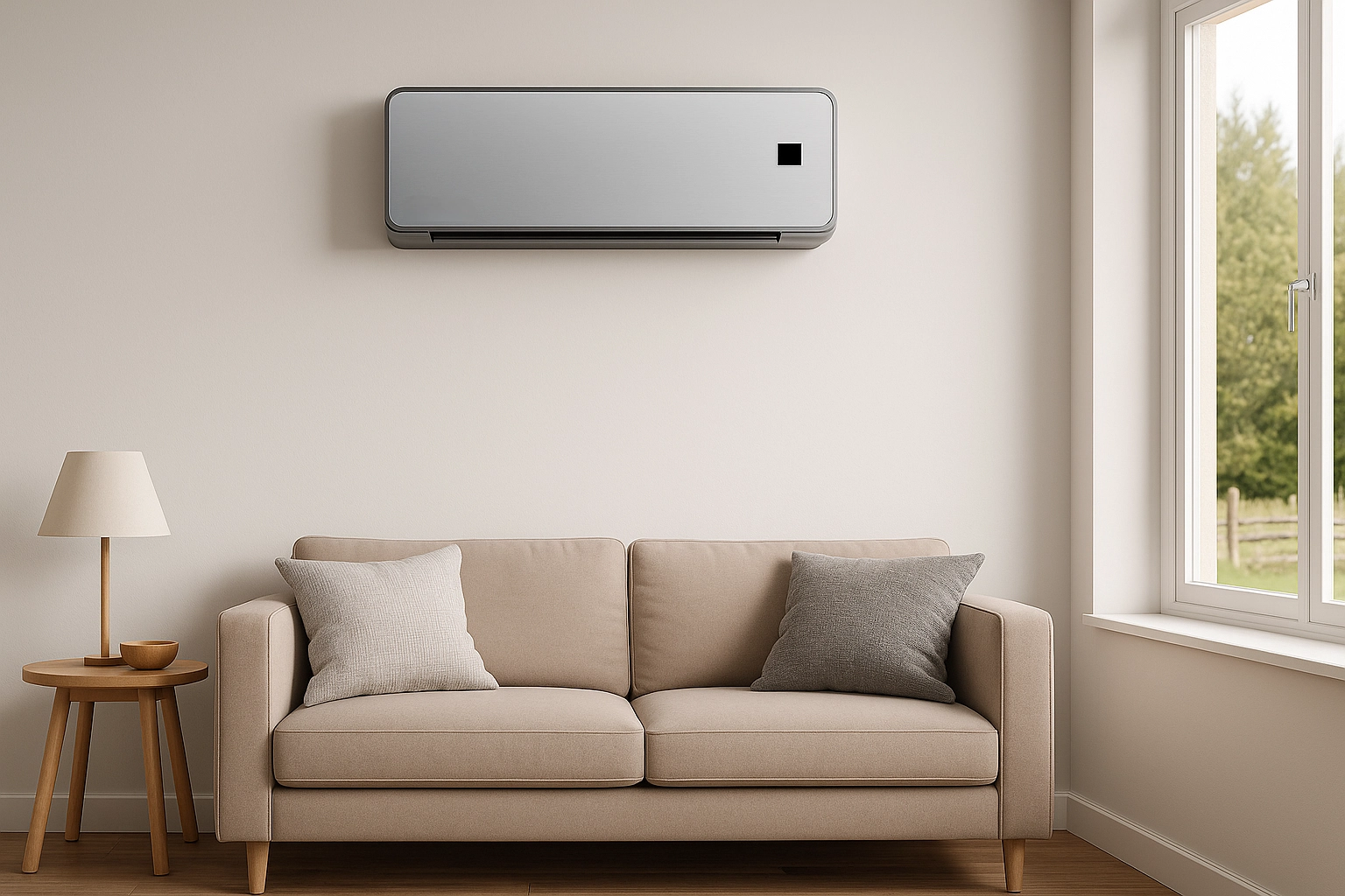 Ventilator de perete cu panou din sticlă, design alb Mycond Silver Glass Wall