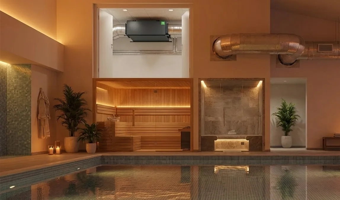 Cerințe pentru încăpere pentru dezumidificatorul canal MSHA(C): cameră tehnică, conducte de aer, spațiu și funcționare continuă